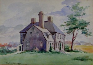 Moulton house, c. 1900 watercolor by Isabella S. Lamprey. Hampton Historical Society.