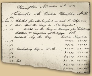 Exceprt from Charles Perkins's Journal. NH Historical Society.